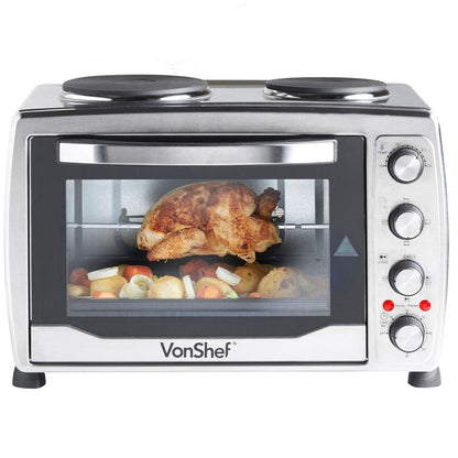 Vonshef Large Toaster Oven w/Double Hot Plate for 220 Volts and 50hz 13217 - 220 - Electronics