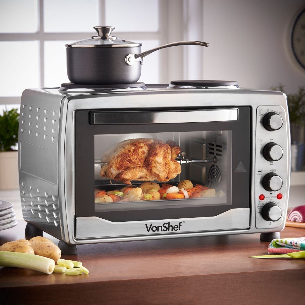 Vonshef Large Toaster Oven w/Double Hot Plate for 220 Volts and 50hz 13217 - 220 - Electronics