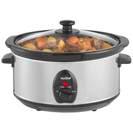 VonShef Slow Cooker 3.5 Liter Crockpot for 220/240 Volts - 220 - Electronics