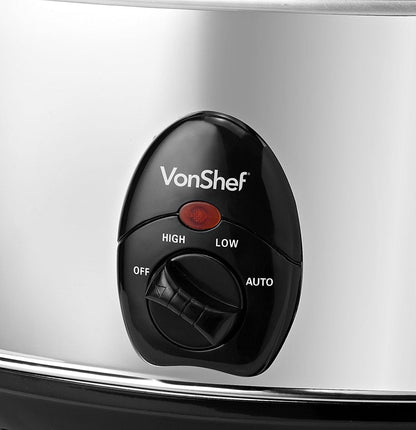 VonShef Slow Cooker 3.5 Liter Crockpot for 220/240 Volts - 220 - Electronics