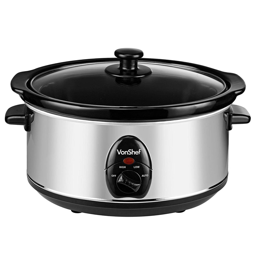 VonShef Slow Cooker 3.5 Liter Crockpot for 220/240 Volts - 220 - Electronics
