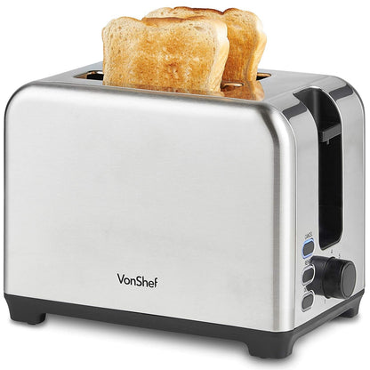 Vonshef Toaster 2 - Slice Stainless Steel 13374 220 - 240 Volts - 220 - Electronics