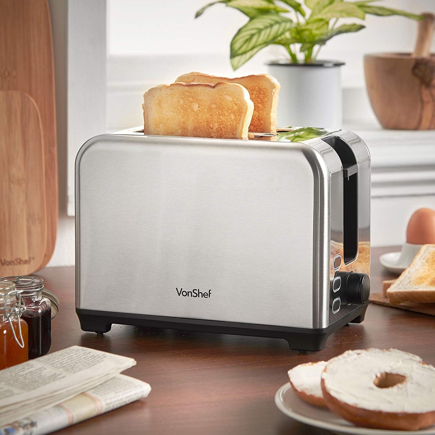 Vonshef Toaster 2 - Slice Stainless Steel 13374 220 - 240 Volts - 220 - Electronics