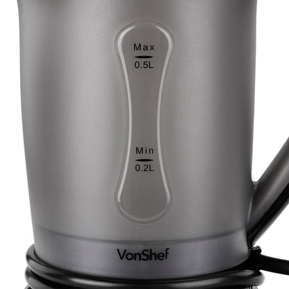 Vonshef Travel Kettle w/ 2 Cups for 110 - 240 Volt Worldwide Use 13221 - 220 - Electronics