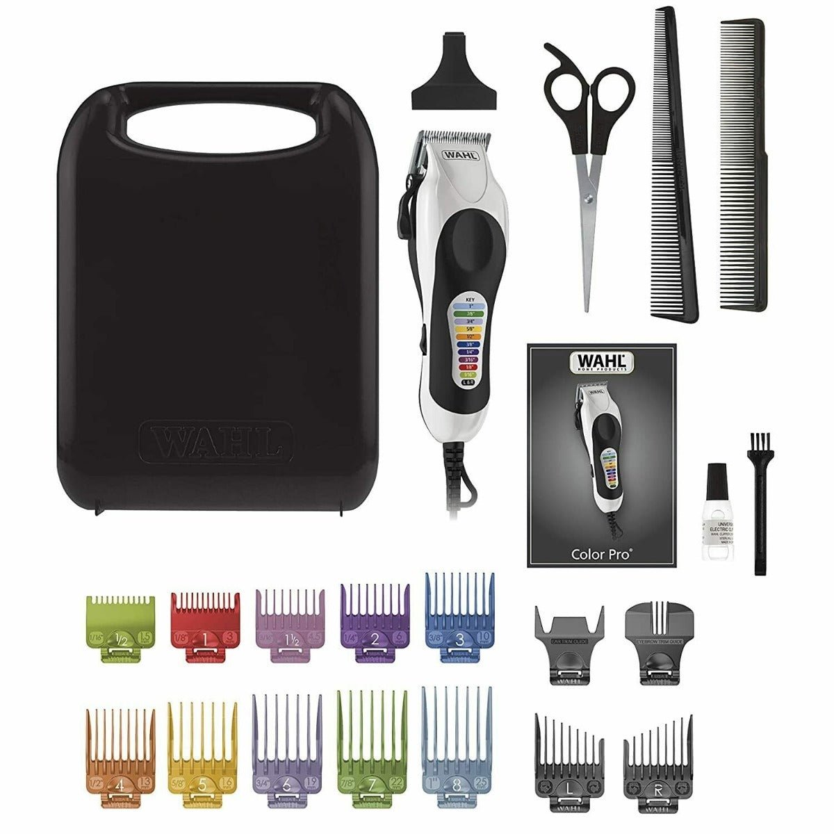 Wahl 220 volts Hair Clipper made in USA Complete Set 79752 - 058 Deluxe Grooming Pro 21 PCS Hair - Cutting Kit 220v 240 volts 50 hz - 220 - Electronics