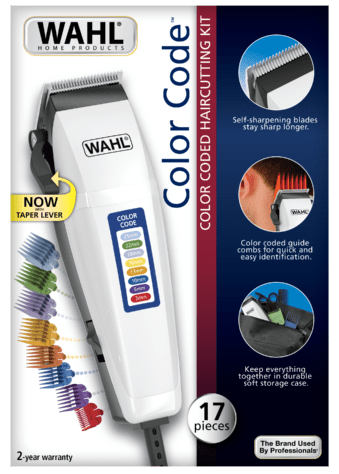 Wahl 9155 - 2758 220 volt clippers hair cutting kit with Color Code 17 PCs 220v 240 volts clippers - 220 - Electronics