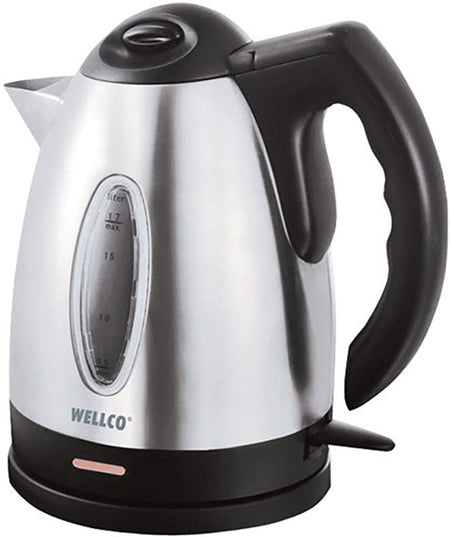 Welco Brushed Stainless Steel Cordless Jug Kettle 220 240 volts, 1.7Litre - (WEL101 - 00) Auto Shut Off - 220v volt electronics