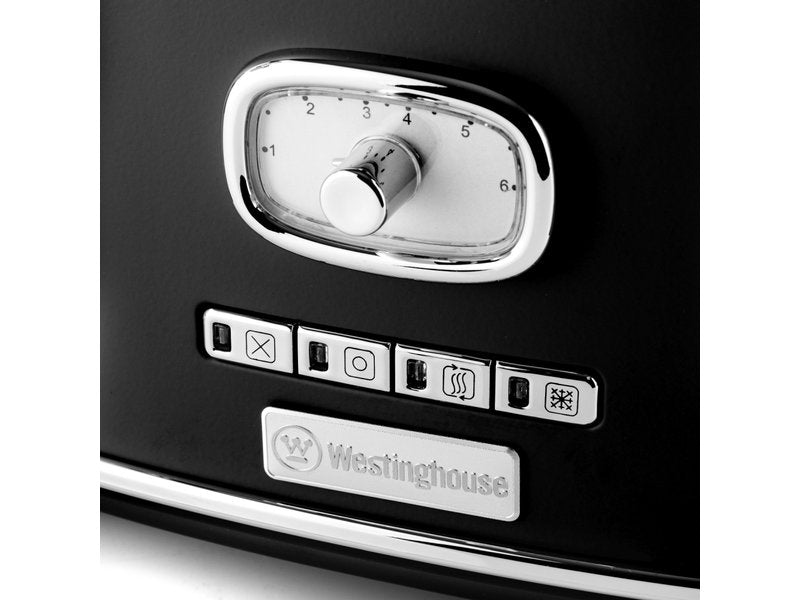 Westinghouse 220 volt 4 Slice Wide Slot 1750W Toaster Black/Silver 220v WKTTB809 - 220 - Electronics