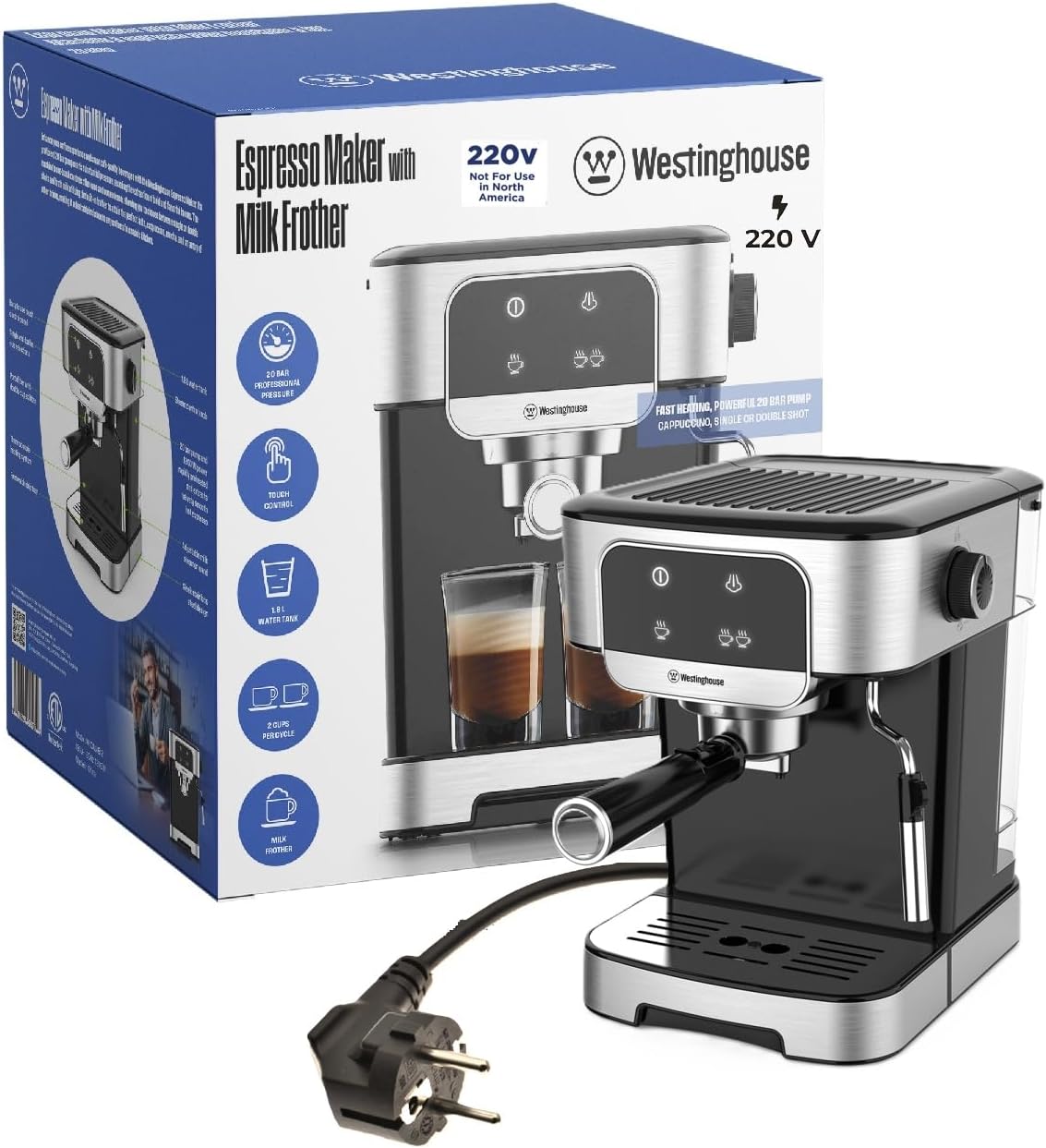 Westinghouse 220 volt espresso cappuccino maker 220v 240 volts WKCMA61