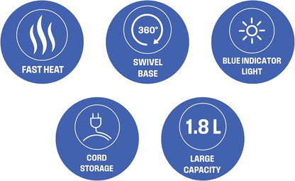 Westinghouse 220 volt glass kettle cordless 1.7 Liters 220v 240 volts - 220 - Electronics