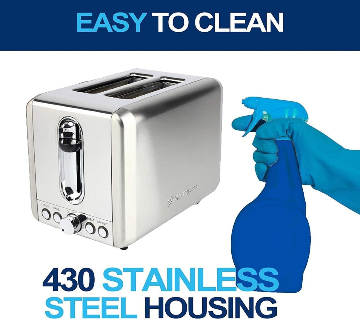 Westinghouse 220 Volt Toaster Stainless Steel 2 Slice Removable Warming Rack WKTTCB850SS - 220 - Electronics