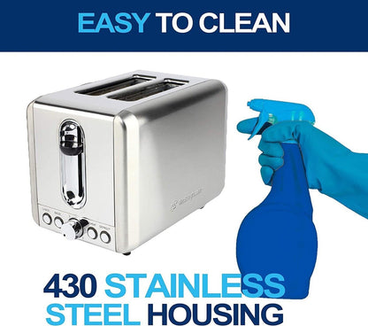 Westinghouse 220 Volt Toaster Stainless Steel 2 Slice Removable Warming Rack WKTTCB850SS - 220 - Electronics