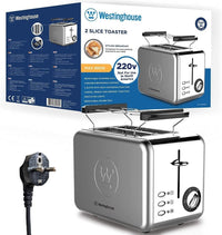 Westinghouse 220 Volt Toaster Stainless Steel 2 Slice Removable Warming Rack WKTTCB850SS - 220 - Electronics