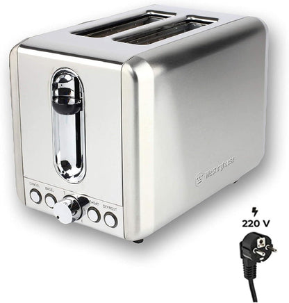 Westinghouse 220 Volt Toaster Stainless Steel 2 Slice Removable Warming Rack WKTTCB850SS - 220 - Electronics