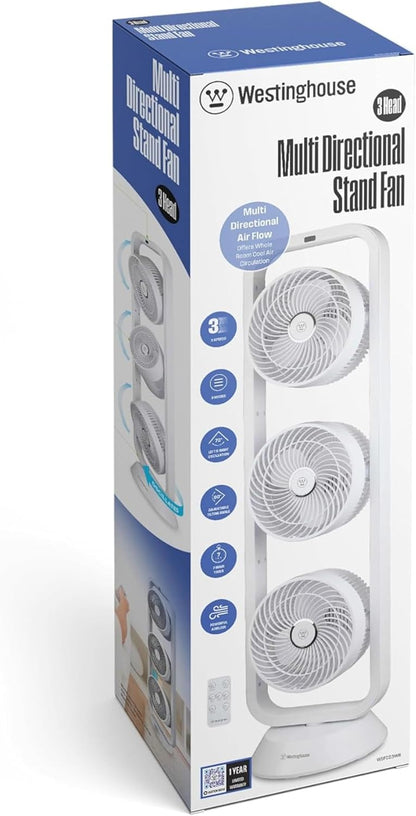 Westinghouse 220 Volt Triple tower fan with oscillating pedestal 220v 240 volts with remote - 220v volt electronics