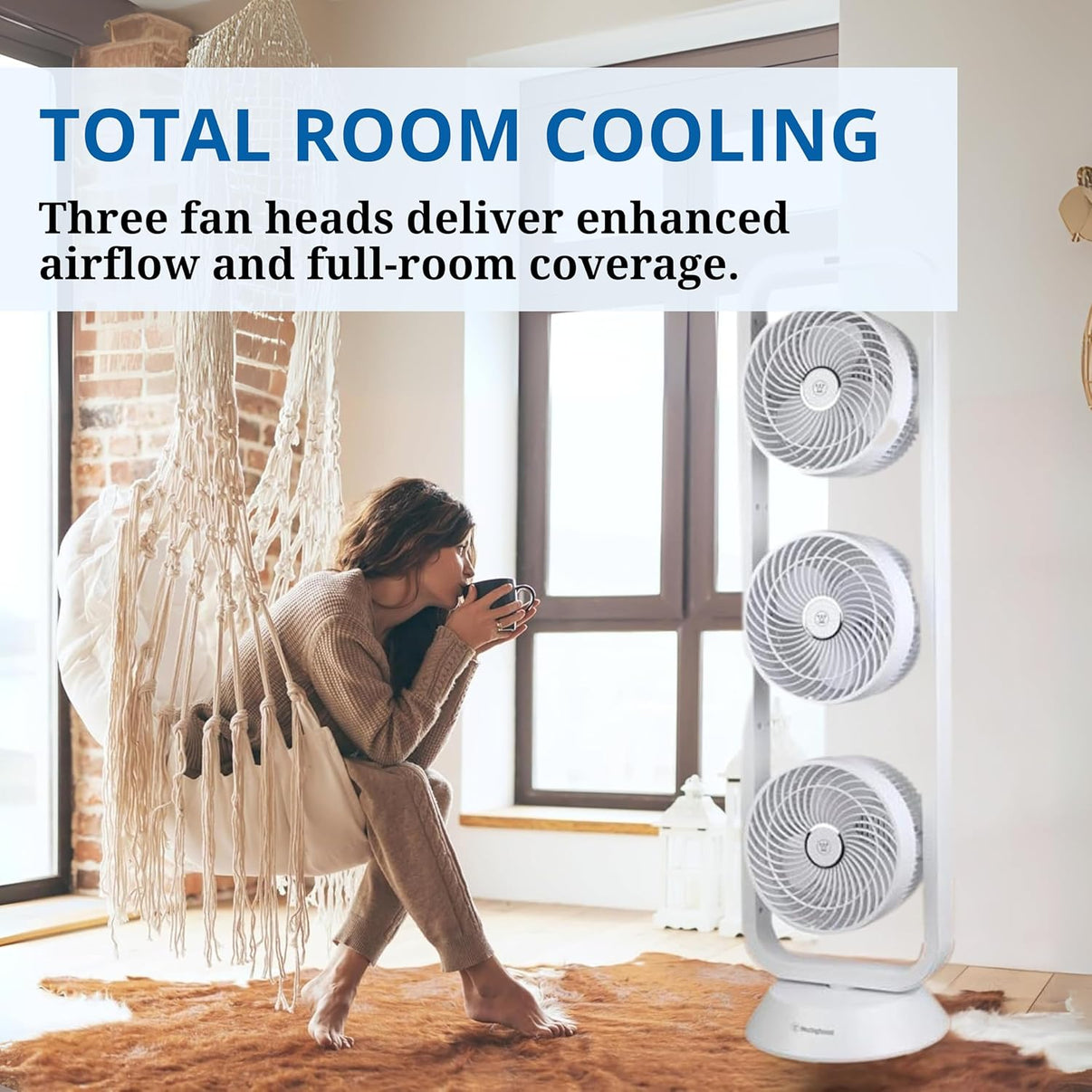 Westinghouse 220 Volt Triple tower fan with oscillating pedestal 220v 240 volts with remote - 220v volt electronics