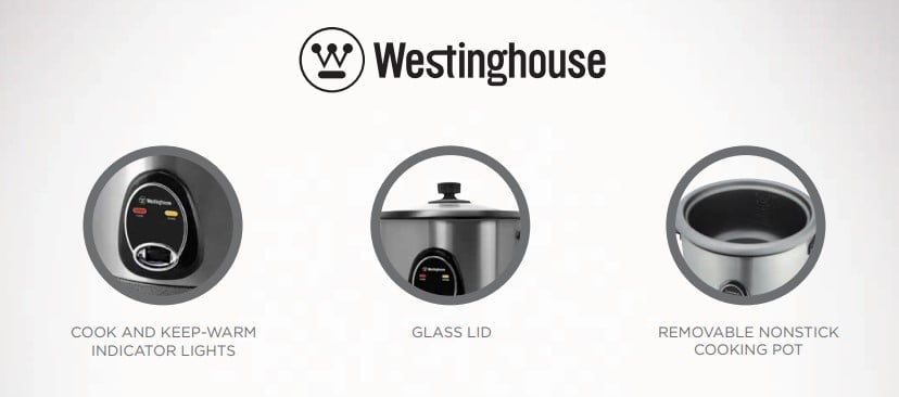 Westinghouse 220 volts 1.8L rice cooker steamer with Stainless Steel housing, non stick WKRC7D18 - 220 - Electronics