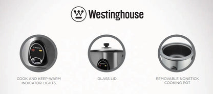 Westinghouse 220 volts 1.8L rice cooker steamer with Stainless Steel housing, non stick WKRC7D18 - 220 - Electronics
