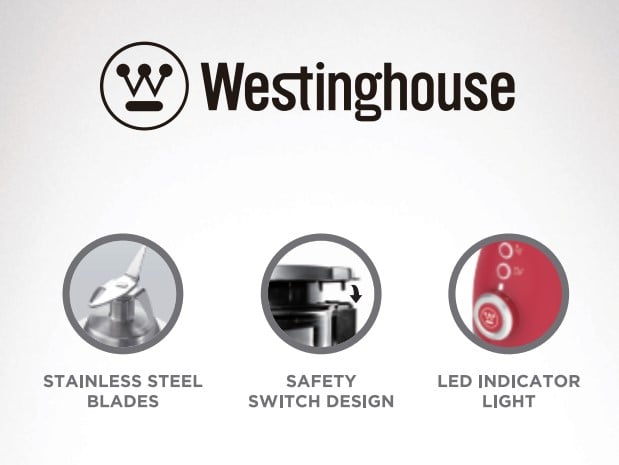 Westinghouse 220 volts Blender 1000 watts 2 Speed Glass Jar Stainless Steel 220v 240 volts WKBEPB37 - 220 - Electronics