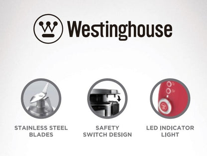 Westinghouse 220 volts Blender 1000 watts 2 Speed Glass Jar Stainless Steel 220v 240 volts WKBEPB37 - 220 - Electronics