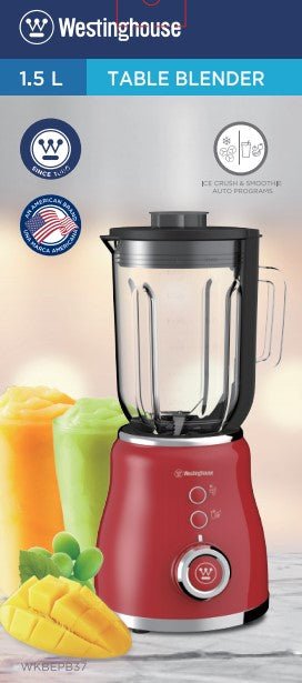 Westinghouse 220 volts Blender 1000 watts 2 Speed Glass Jar Stainless Steel 220v 240 volts WKBEPB37 - 220 - Electronics