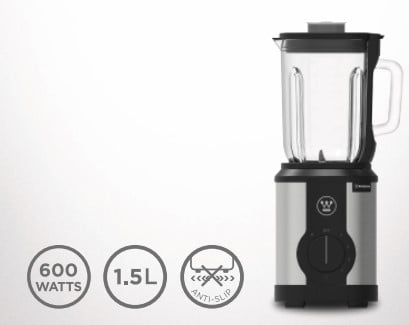 Westinghouse 220 volts Blender 600 watts 5 Speed Glass Jar Stainless Steel 220v 240 volts WKBEPB32 - 220 - Electronics