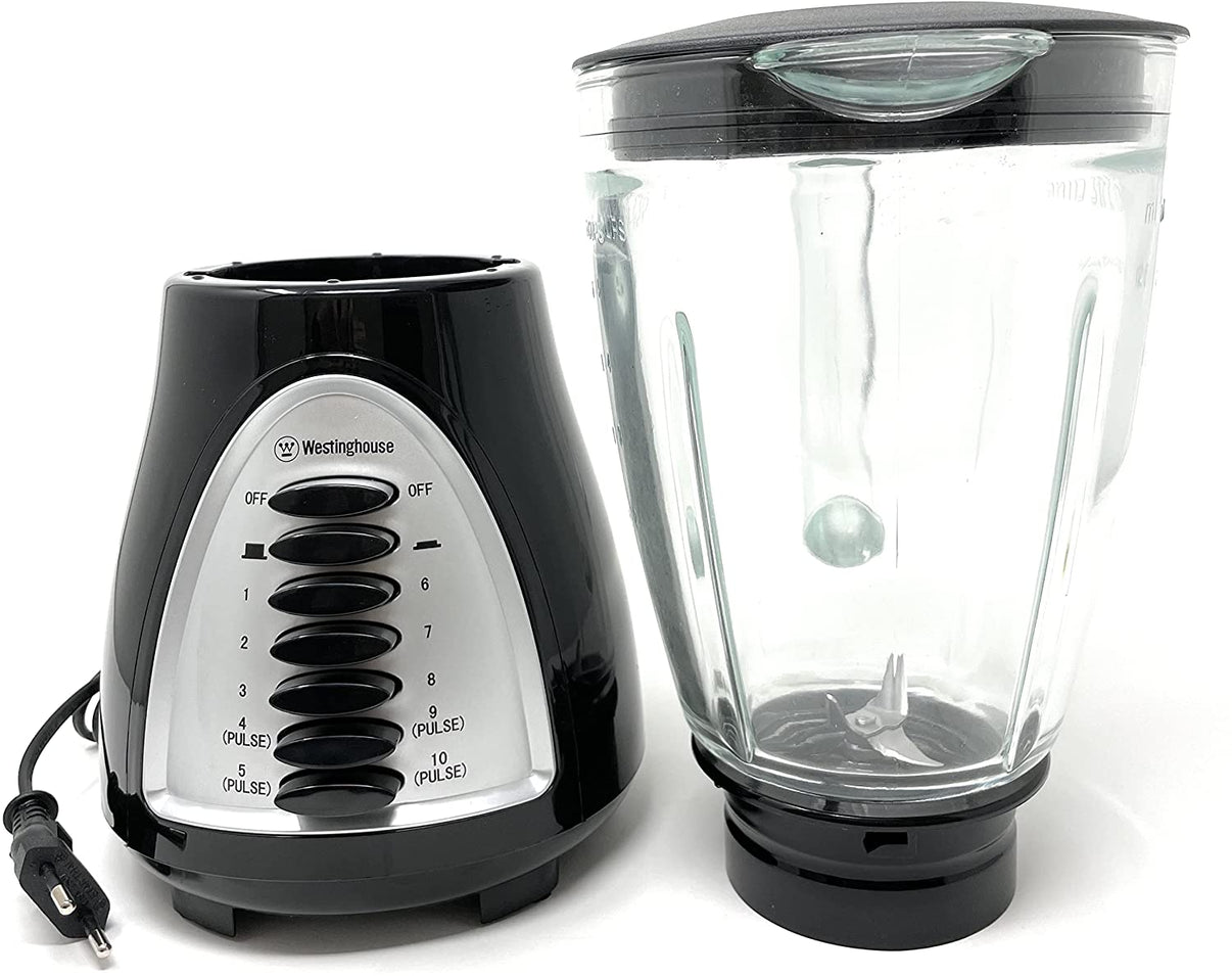 Westinghouse 220 Volts Blender WKBE1008BA 10 Speed Pulse Rotation Stainless Steel Blade With Glass Jar 220 - 240 Volts - 220 - Electronics