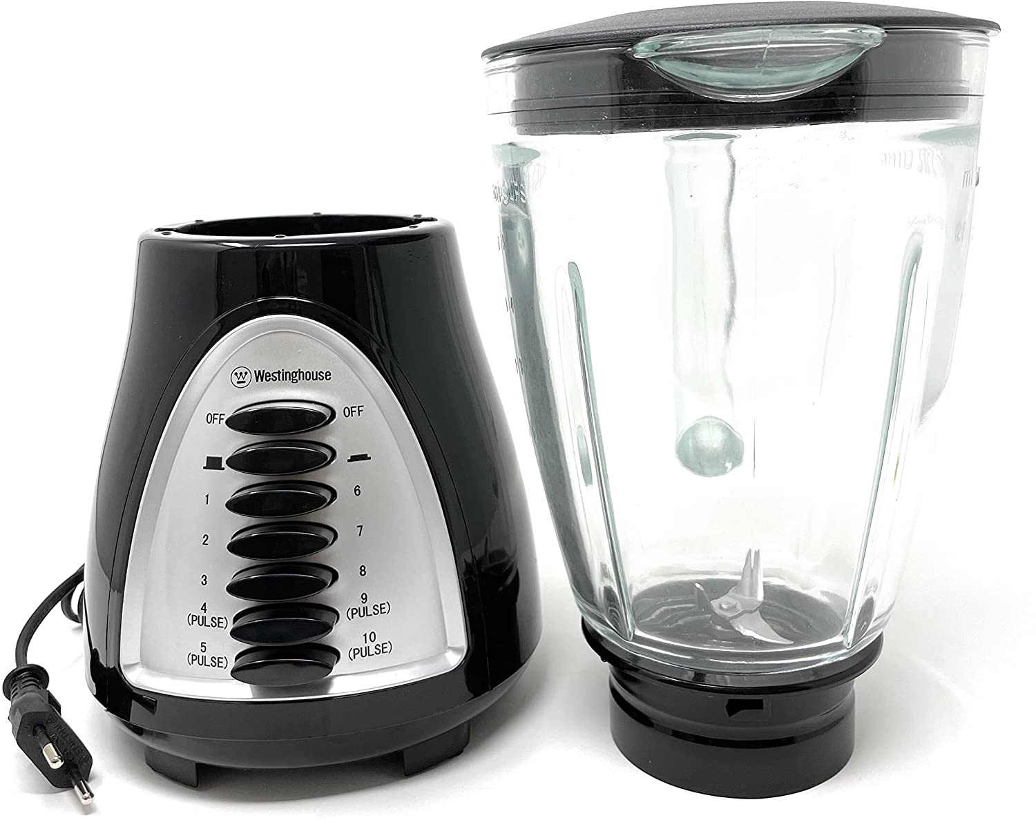 Westinghouse 220 Volts Blender WKBE1008BA 10 Speed Pulse Rotation Stainless Steel Blade With Glass Jar 220 - 240 Volts - 220 - Electronics