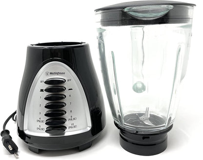 Westinghouse 220 Volts Blender WKBE1008BA 10 Speed Pulse Rotation Stainless Steel Blade With Glass Jar 220 - 240 Volts - 220 - Electronics