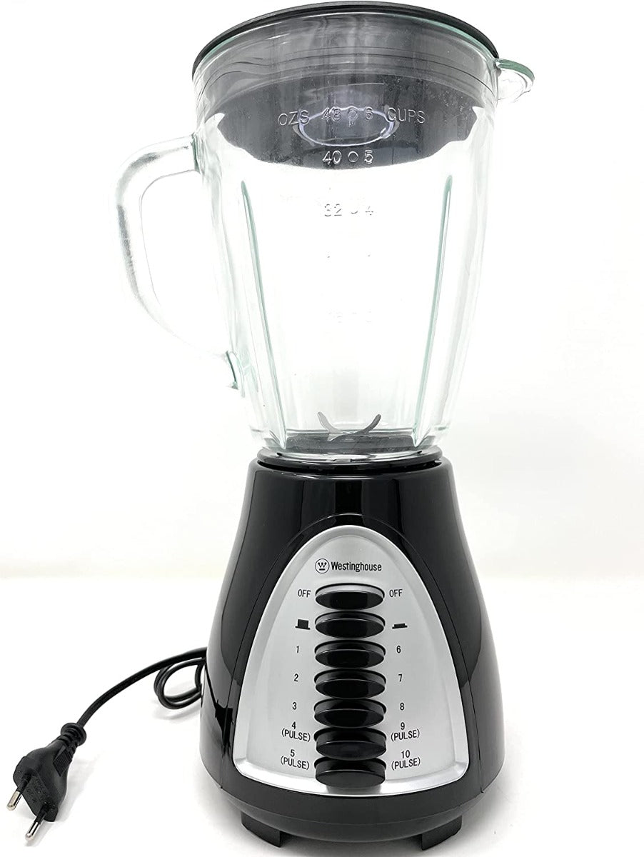 Westinghouse 220 Volts Blender WKBE1008BA 10 Speed Pulse Rotation Stainless Steel Blade With Glass Jar 220 - 240 Volts - 220 - Electronics