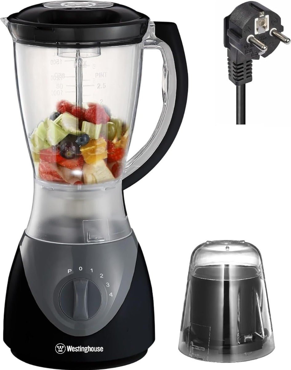 Westinghouse 220 Volts Blender WKBECW22 4 Speeds and Pulse Function - Mini Dry spice Grinder Attachment - Stainless Steel Blade Bundle 220v 240 volts - 220 - Electronics