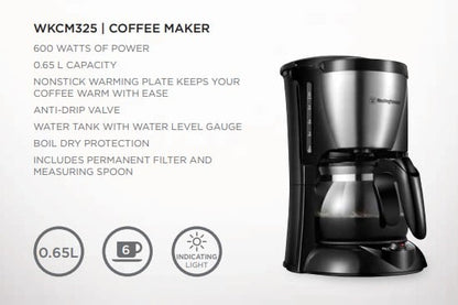 Westinghouse 220 - volts Coffee Maker 4 - 6 cup with Permanent Filter and Hot Plate WKCM325 - 220 - Electronics