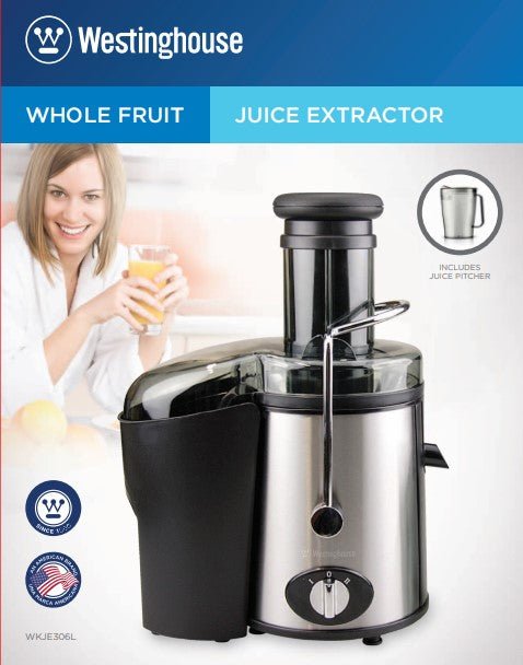 Westinghouse 220 volts Juice Extractor Juicer for Fruit & Vegetables 2 Liter 800 Watts 2 Speed 220v 240 volts WKJE306L - PM - 220 - Electronics