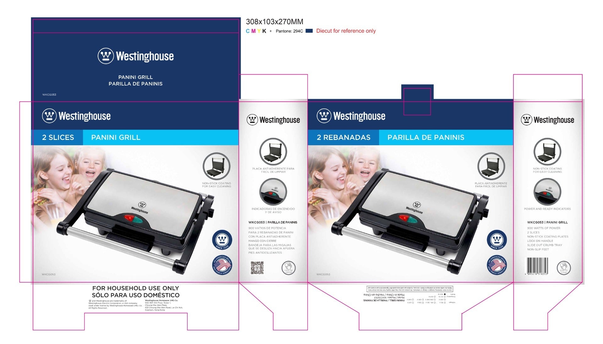 Westinghouse 220 volts Panini maker grill sandwich maker Panini Press indoor grill 220v 240 volts - 220 - Electronics