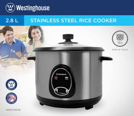 Westinghouse 220 volts rice cooker 16 cup 2.8 liter steamer with Stainless Steel housing, non stick WKRC10D28 - 220 - Electronics
