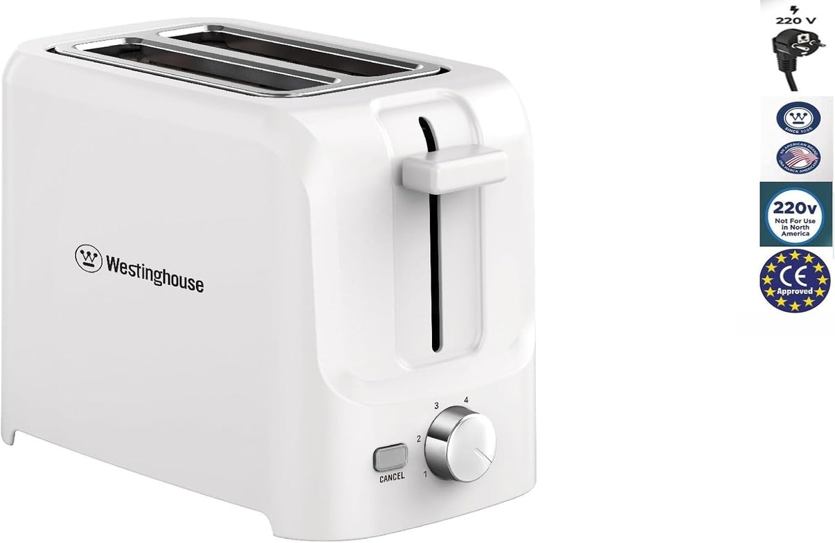 Westinghouse 220 volts toaster 2 slice white color 220v 240 volts - 220 - Electronics