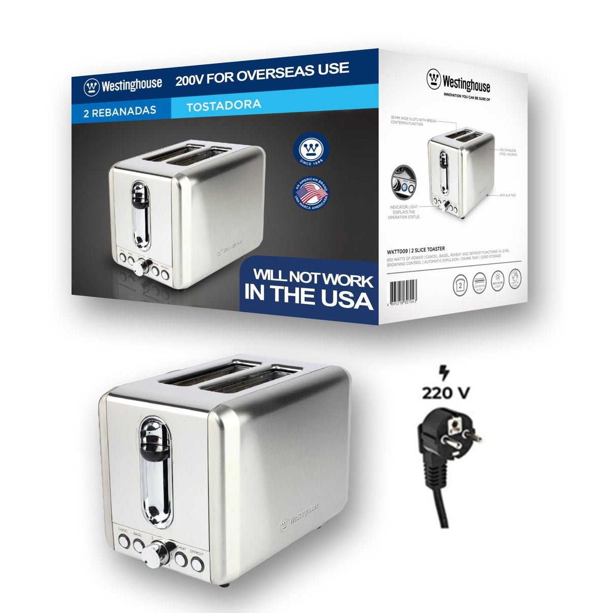 Westinghouse 220 volts Toaster, Coffee maker, and Kettle package 220v 240 volt - 220 - Electronics