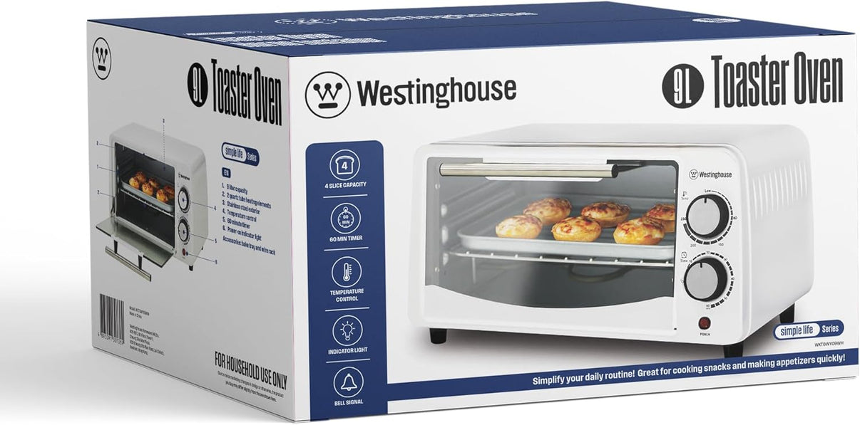 Westinghouse 220 volts toaster oven 4 slice size white color 220v 240 volts mini oven - 220 - Electronics