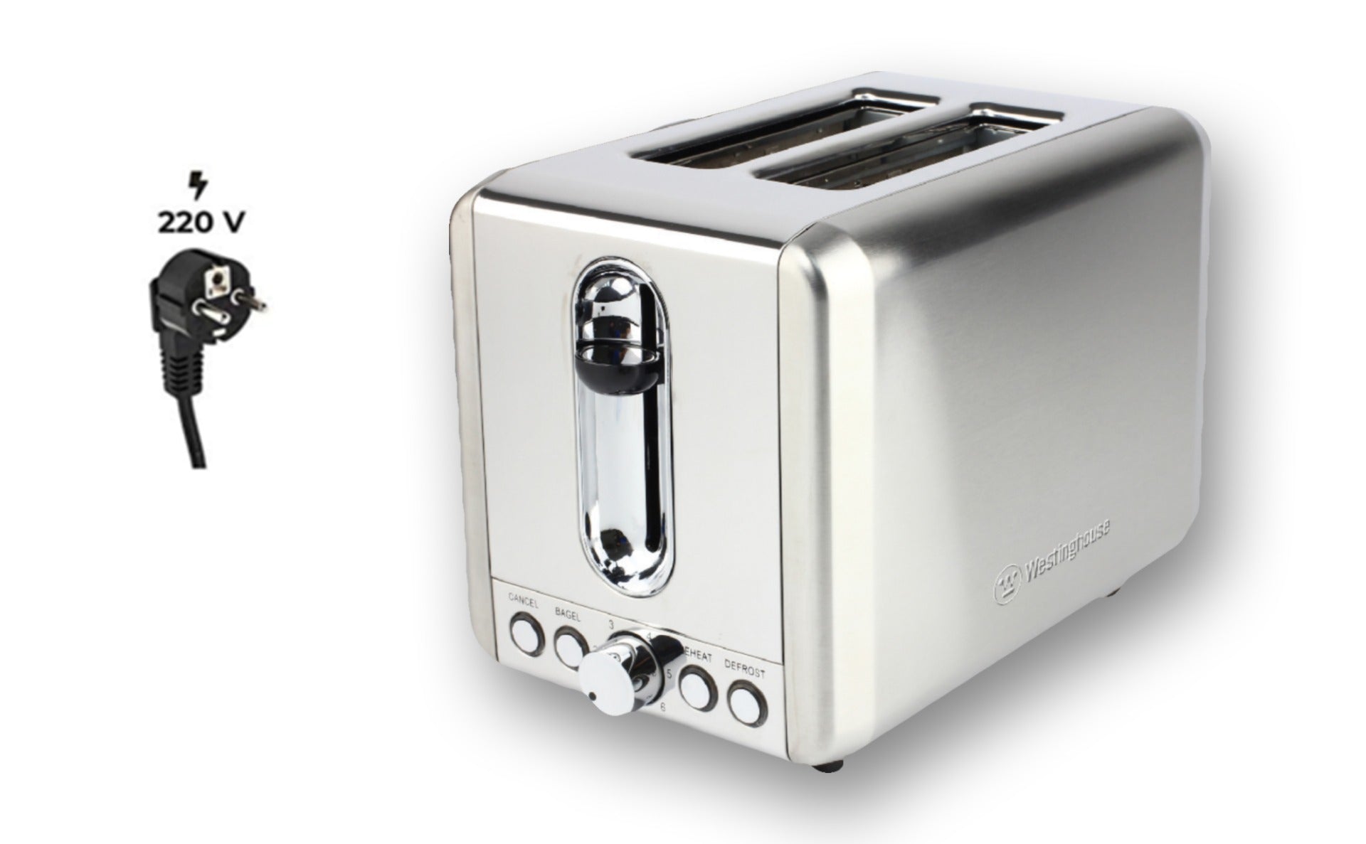 Westinghouse 220 volts Toaster Stainless steel 2 slice WKTT009 220v 240 volts - 220 - Electronics