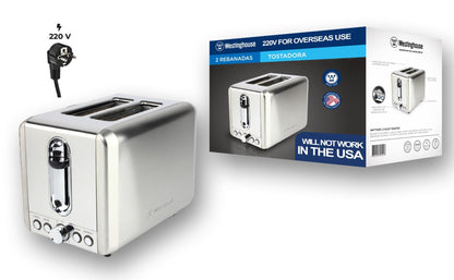 Westinghouse 220 volts Toaster Stainless steel 2 slice WKTT009 220v 240 volts - 220 - Electronics