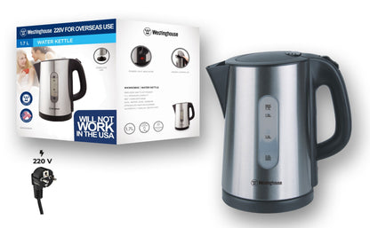 Westinghouse Brushed Stainless Cordless Jug Kettle 220 V 1.7Litre WKWK0805 / 17802 Auto Shut Off - 220 - Electronics