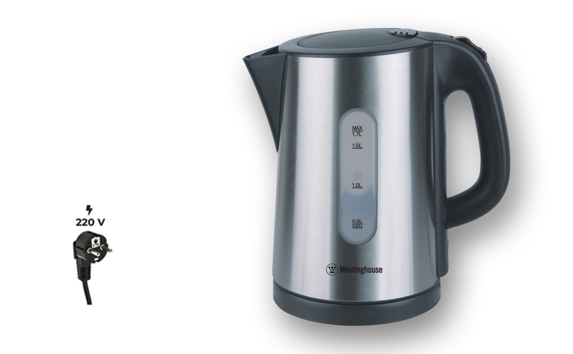 Westinghouse Brushed Stainless Cordless Jug Kettle 220 V 1.7Litre WKWK0805 / 17802 Auto Shut Off - 220 - Electronics