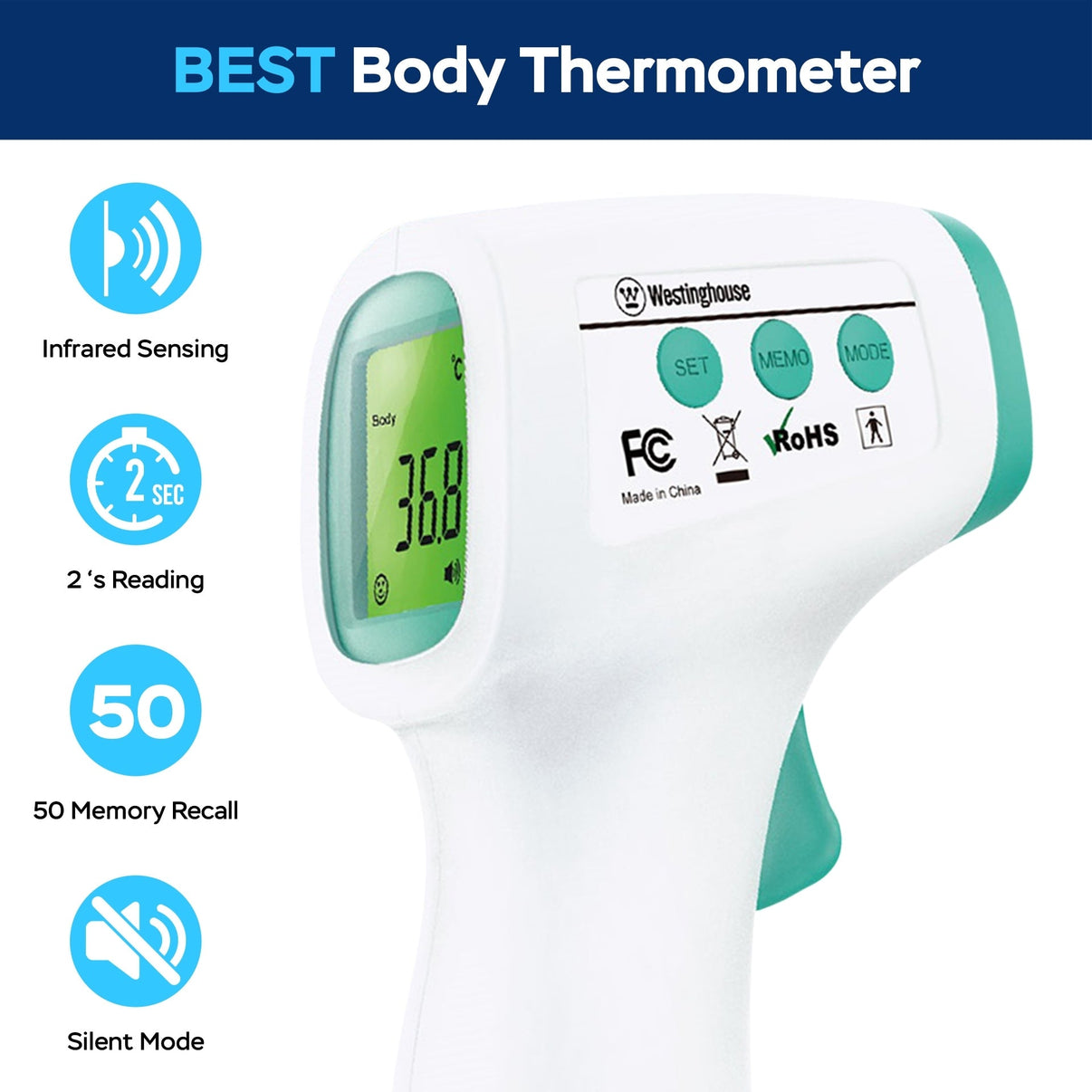 Westinghouse Infrared Body Thermometer No Touch Non Contact - 220 - Electronics