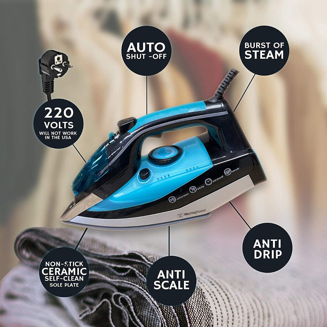 Westinghouse WGSI2435 220v iron auto shut off 220 volts 240 Volt 50 / 60 hz - 220 - Electronics