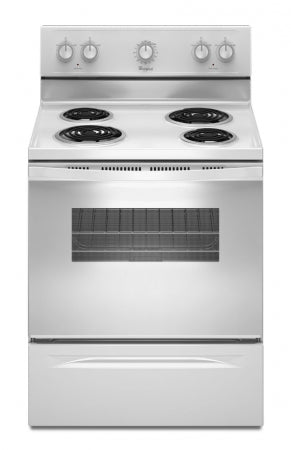 Whirlpool 4KWFC120MAW 30 inch Electric Coil Top Range