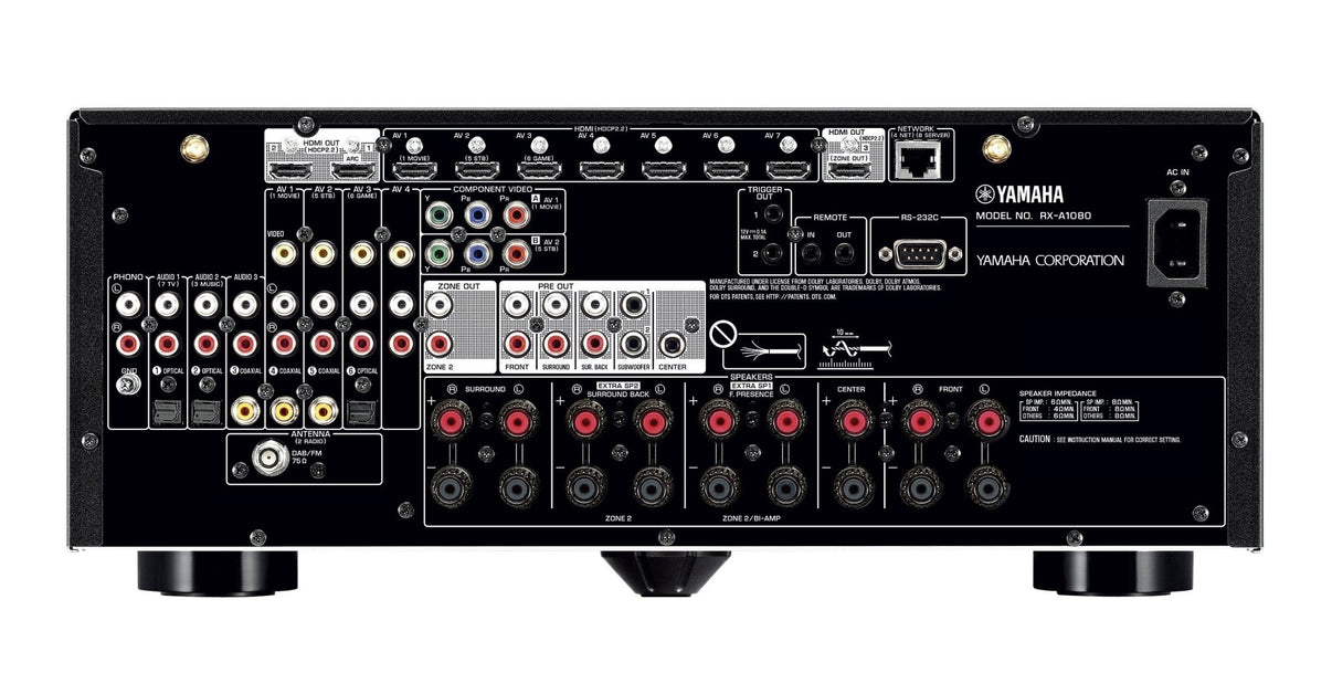 Yamaha RX - A1080 110 / 220v Receiver amplifier 7.2 Channel Dual Zone Aventage 110 - 220 - 240 Volts 50 / 60 Hz - 220 - Electronics