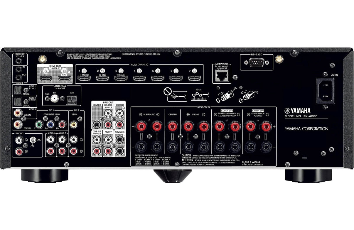 Yamaha RX - A880 Audio Video Receiver for 110 - 220 - 240 Volts 50 - 60 Hz - 220 - Electronics