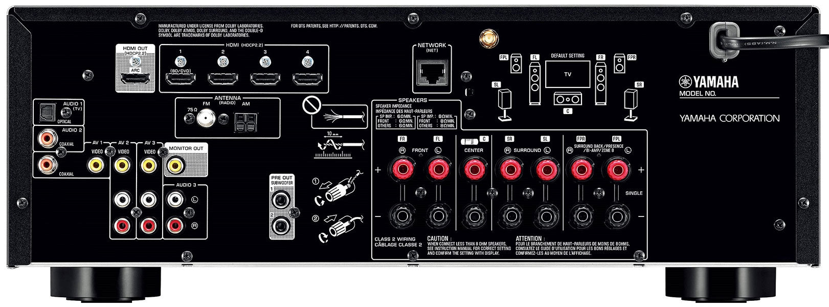 Yamaha RX - V583 Audio/Video Receiver for 110 - 220 Volts - 220 - Electronics