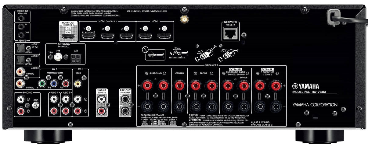 Yamaha RX - V683 Audio/Video Receiver for 110 - 220 Volts - 220 - Electronics