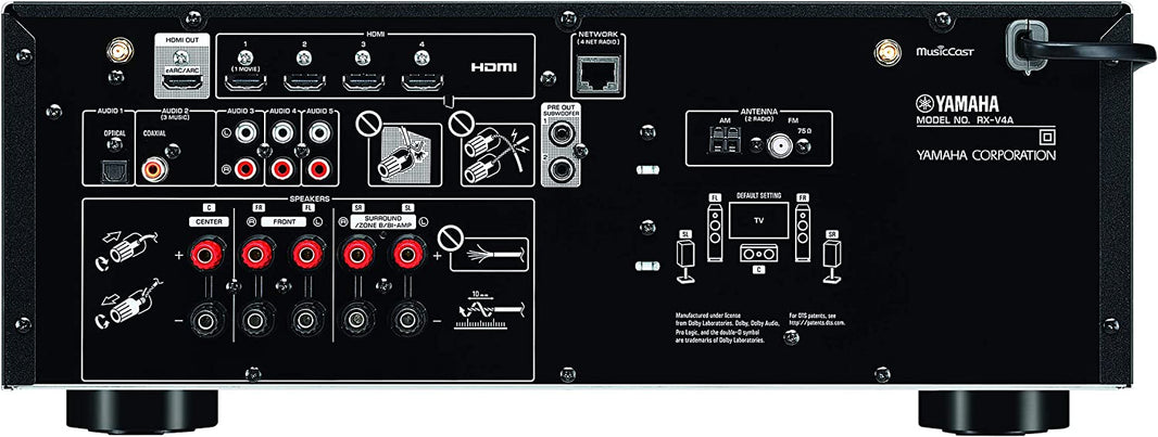Yamaha RXV4A 110 / 220v Receiver amplifier 5.2 channel 8k music cast AV amp receiver 110 - 220 - 240 volts 50 60 hz RX - V4A 220 volt - 220 - Electronics